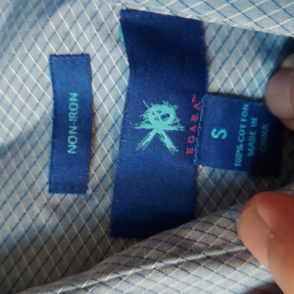 EUC Egara cotton non iron shirt size small blue - Picture 2 of 3